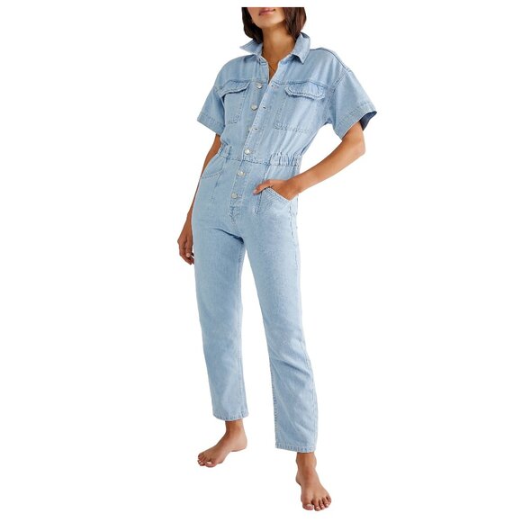 Free People Marci Denim Jumpsuit NWT